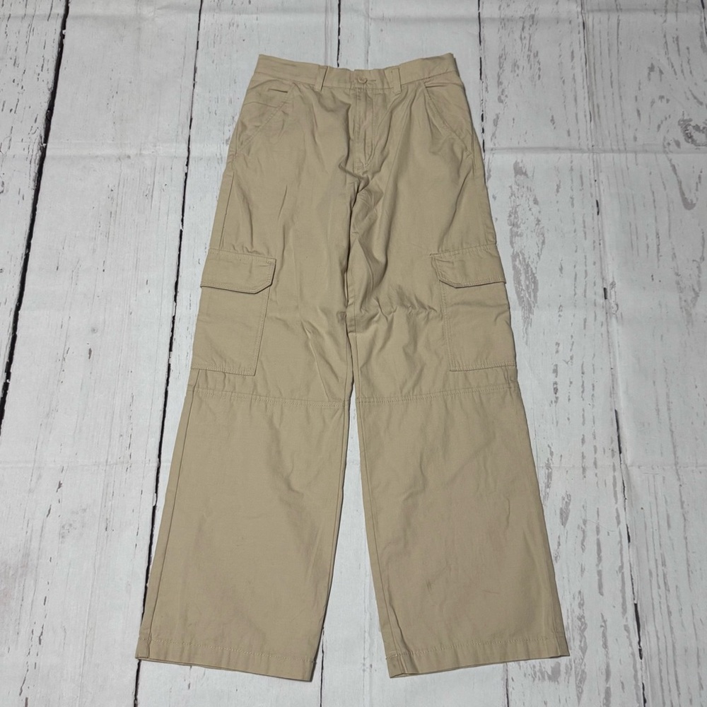 H&M girls kids youth 13-14Y khaki beige tan wide leg cargo pants NWT